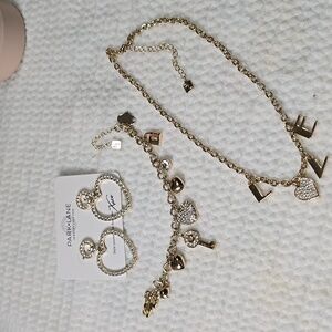 Park Lane Love Necklace, Bracelet and Earring Set in Goldtone